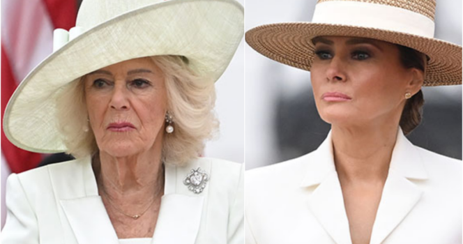 Dronning Camilla og Melania Trump.