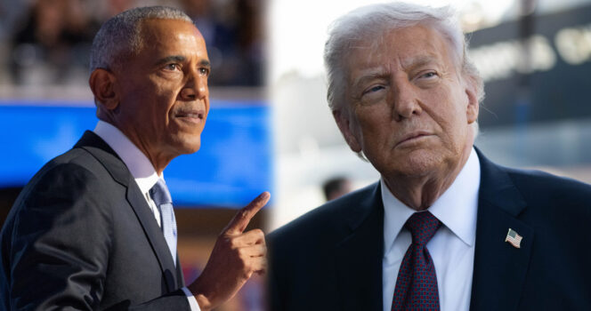 Barack Obama og Donald Trump.