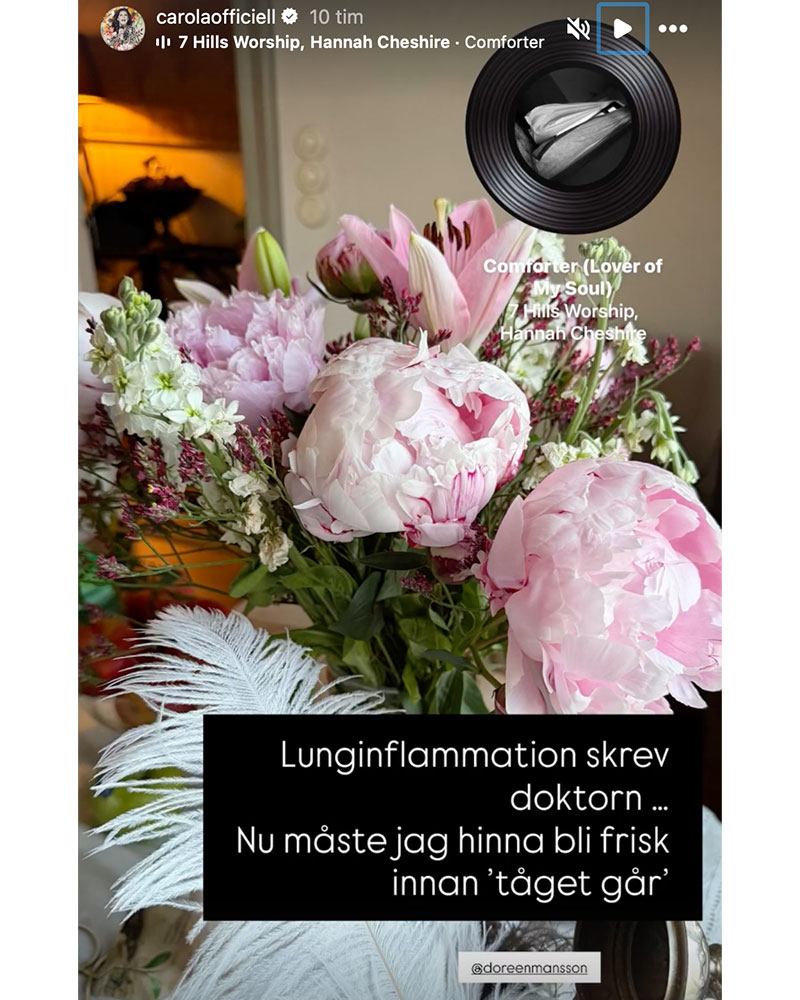 Skjermbilde fra Carolas Instagram.