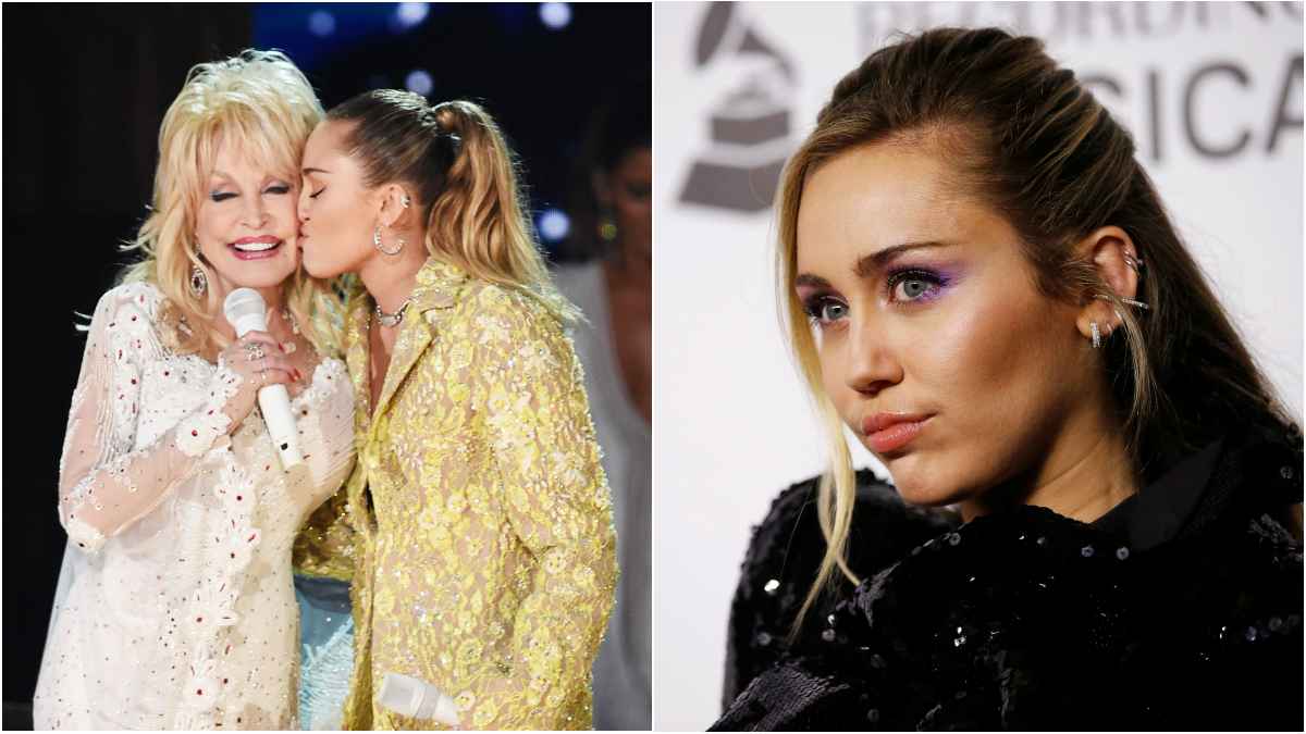Miley Cyrus og Dolly Parton var svært nære.