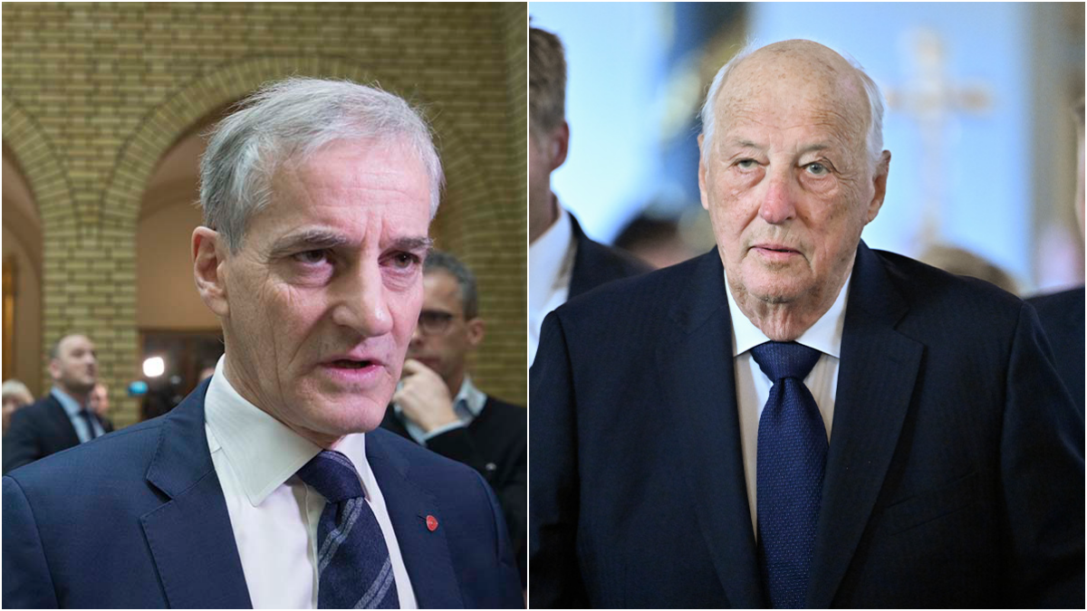 Jonas Gahr Støre kommenterer Kong Harald helsetilstand.