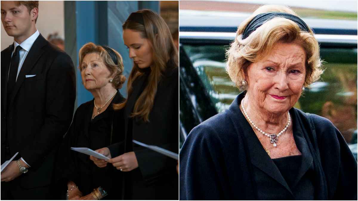 Dronning Sonja er tydelig preget etter ektemannens bortgang fredag.