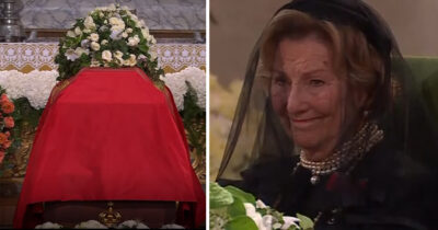 Dronning Sonja på kong Haralds begravelse