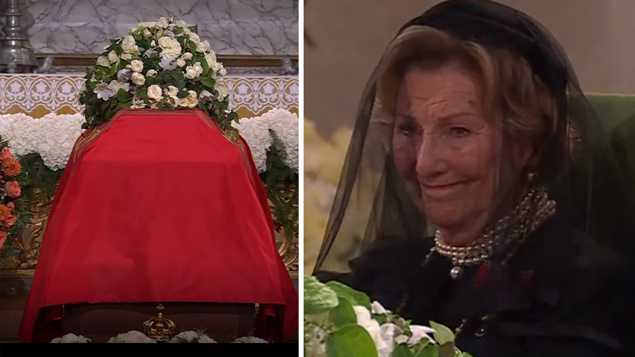 Dronning Sonja på kong Haralds begravelse