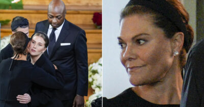Durek Verrett og kronprinsesse Victoria i prinsesse Astrids begravelse.