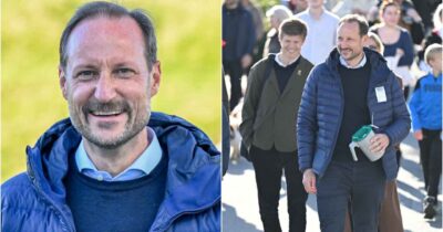 Kong Haakon er på Kvitsøy utenfor Stavanger hvor han skal være med som bøssebærer under årets TV-aksjon.