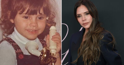 Victoria Beckham som barn og i dag