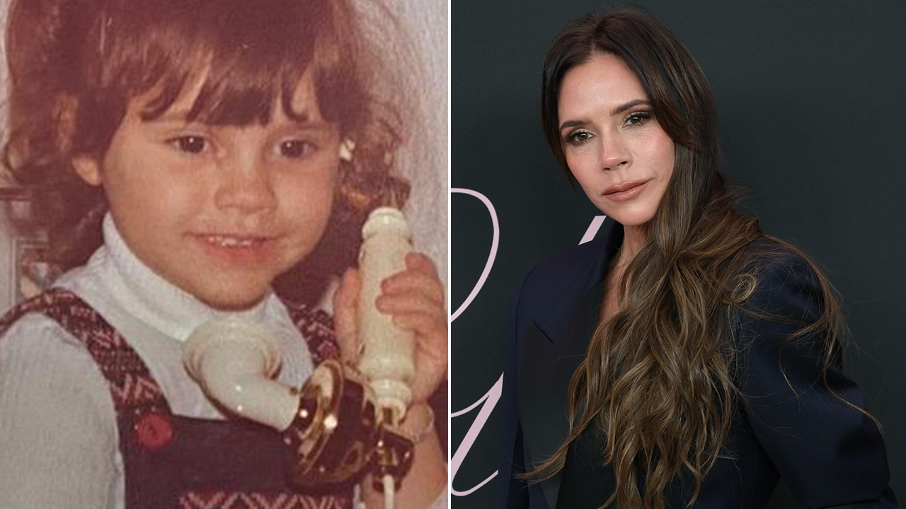 Victoria Beckham som barn og i dag