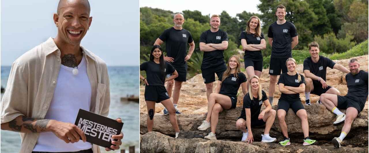 Deltakerne i sesong 18 av «Mesternes mester» under innspilling i Porto Heli i Hellas: Bak fra venstre: Lars Bohinen, Håvard Bøkko, Hege Bøkko, Tarjei Bø. Foran fra venstre Nina Bansal, Julie Thorsen, Cathrine Larsåsen, Hedvig Wessel, Alexander Bonsaksen og Emil Meek. Tete Lidbom er programleder.