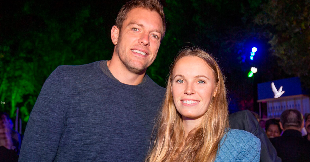 Caroline Wozniacki sammen med hendes mand, David Lee.