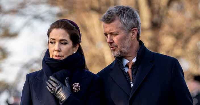 Mary og Frederik deltager i en gudstjeneste for Danmarks Befrielse.