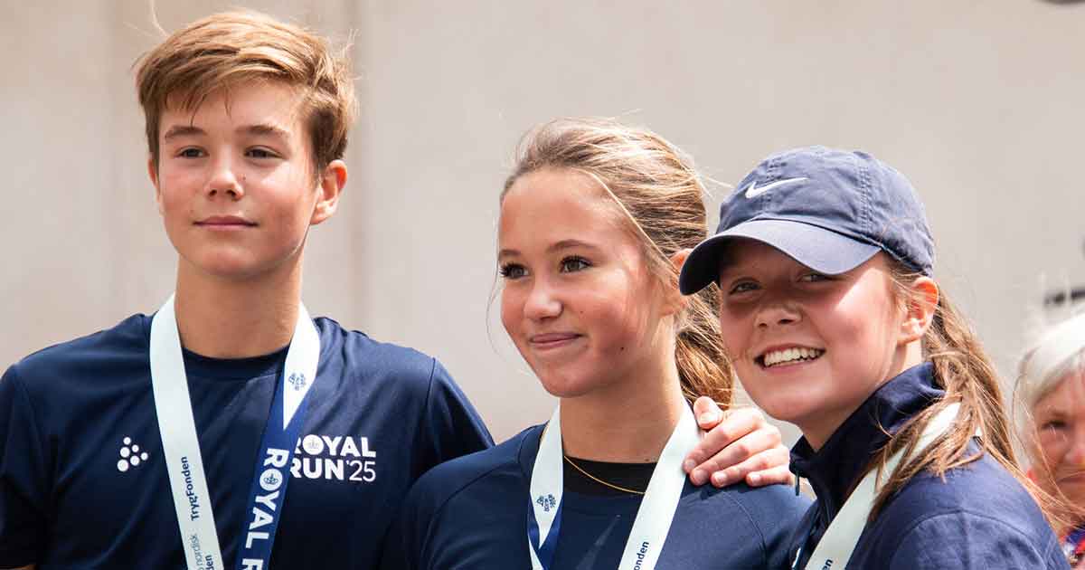 Prins Vincent, prinsesse Josephine og prinsesse Isabella til Royal Run.