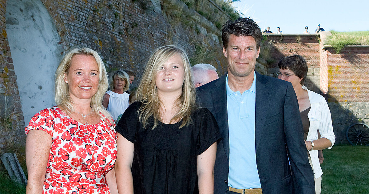 Michael Laudrup sammen med sin hustru og den dengang meget unge Rebecca Laudrup.