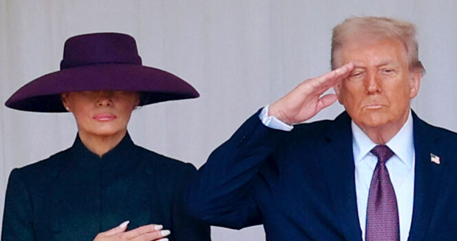 Melania og Donald Trump på statsbesøg.