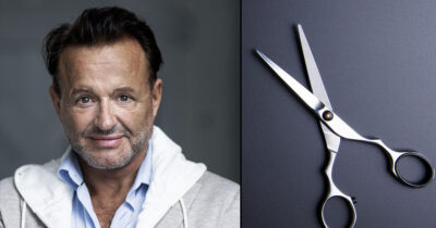 Dennis Knudsens datter har klippet sit eget hår. Nu viser han resultatet frem.