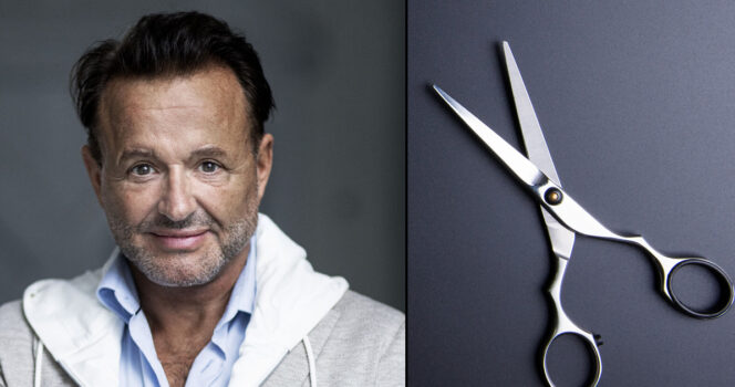 Dennis Knudsens datter har klippet sit eget hår. Nu viser han resultatet frem.