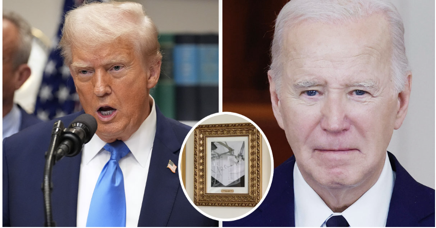 Donald Trump (venstre) og Joe Biden (højre).