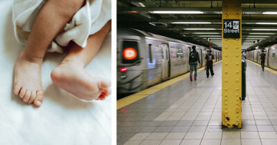 Nyfødt baby og metro