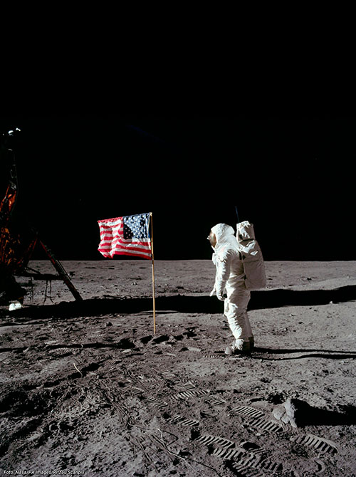 Buzz Aldrin i forbindelse med månelandingen