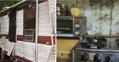 En hjemløs kvinde har ombygget campingvogn til sit hjem.