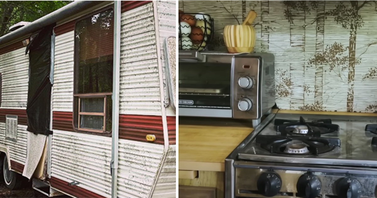 En hjemløs kvinde har ombygget campingvogn til sit hjem.