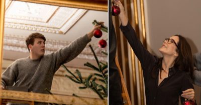 Kongefamilien pynter til jul