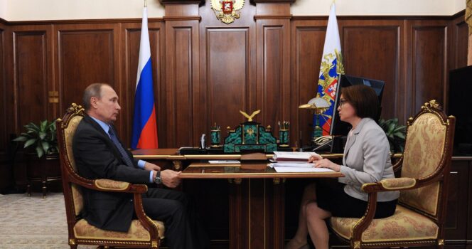 Elvira Nabiullina and Vladimir putin