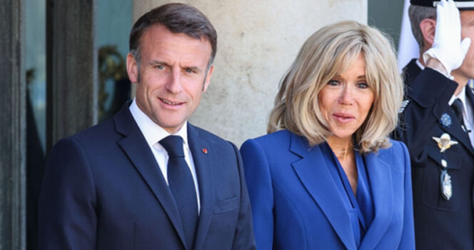 Emmanuel Macron e Brigitte Macron.