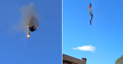 Schianto di una mongolfiera.