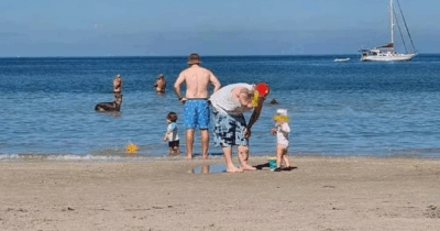 Famiglia in spiaggia.