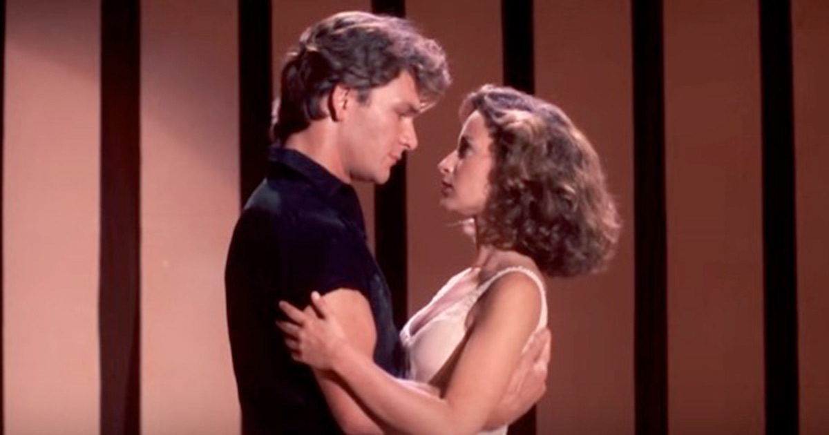 Patrick Swayze en Jennifer Grey blik