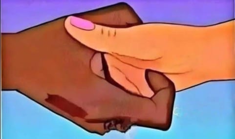 man krabt handpalm vrouw