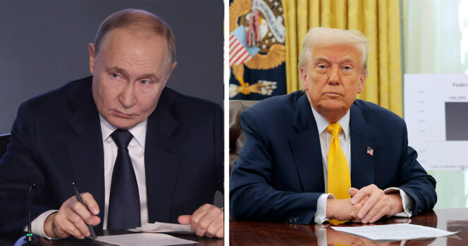 Vladimir Poutine (à gauche) et Donald Trump (à droite)